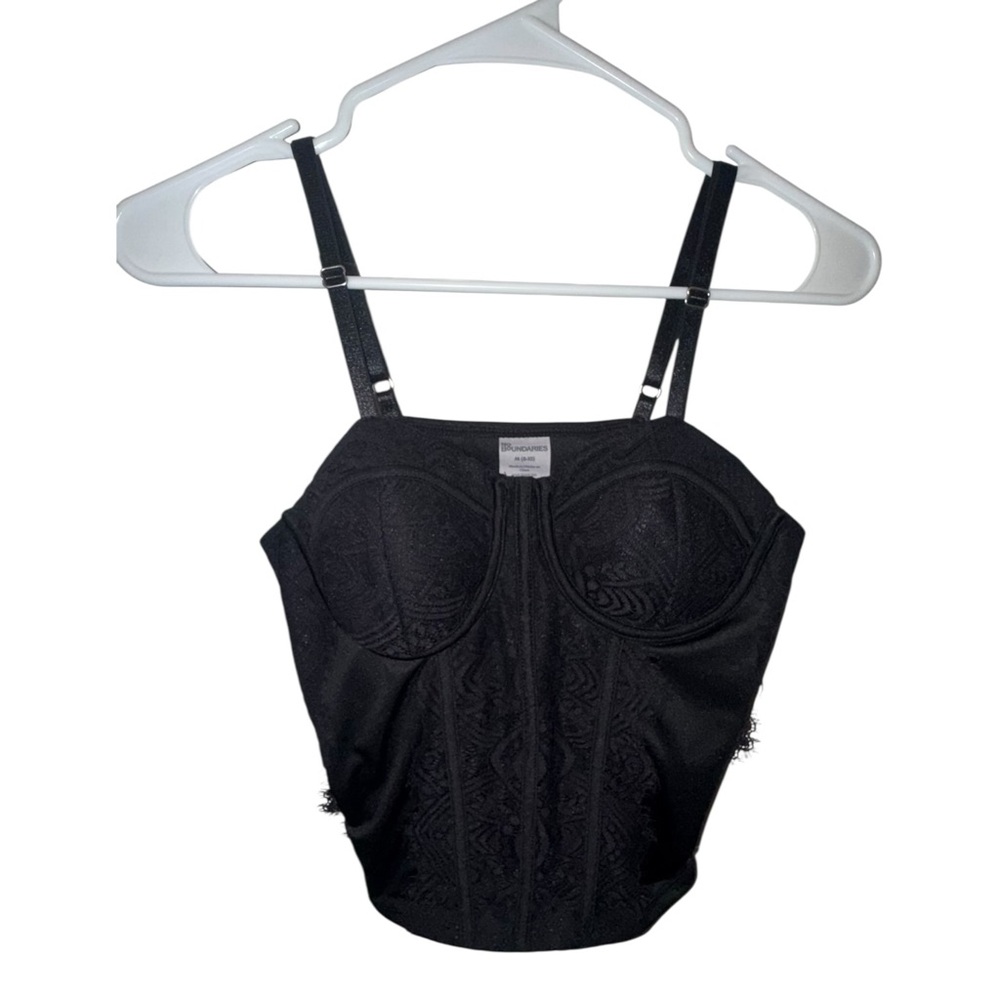 No Boundaries Lace-Trimmed Black Top
